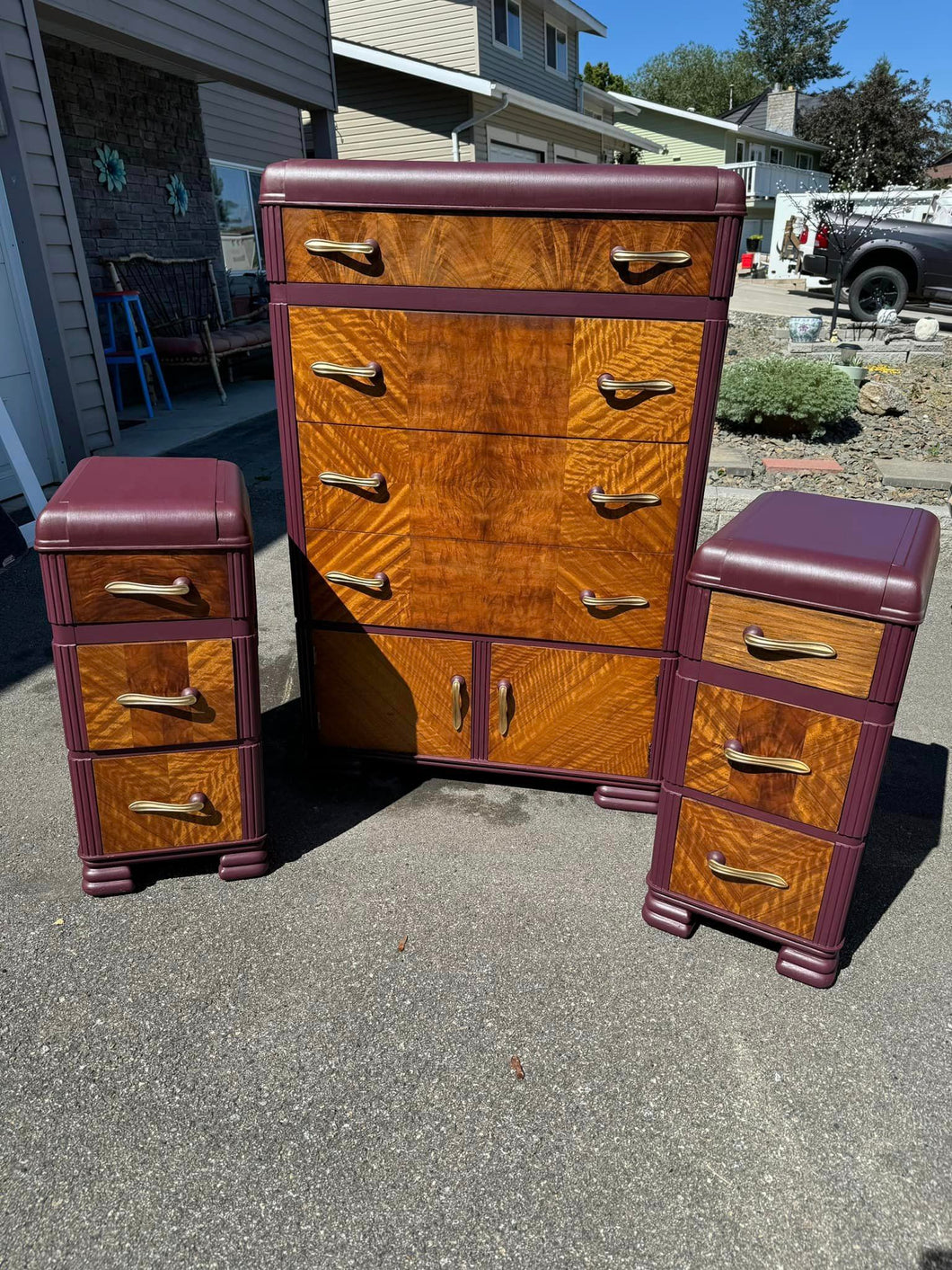 Waterfall Dresser and Bedside Tables