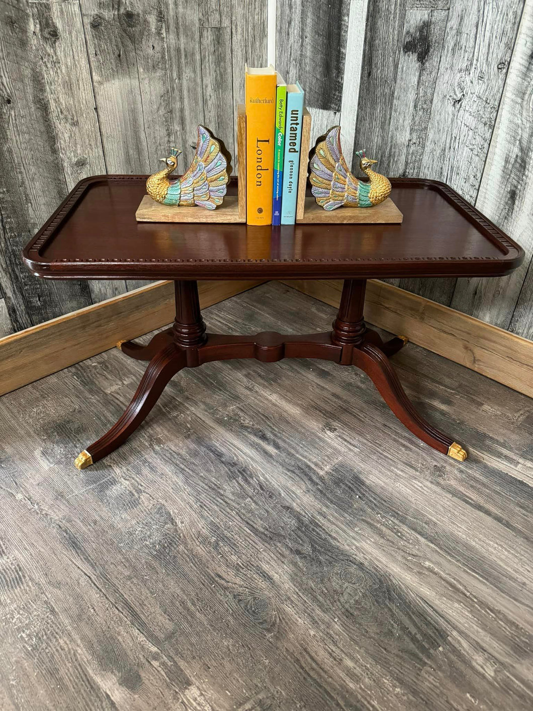 Spectacular vintage mahogany side table