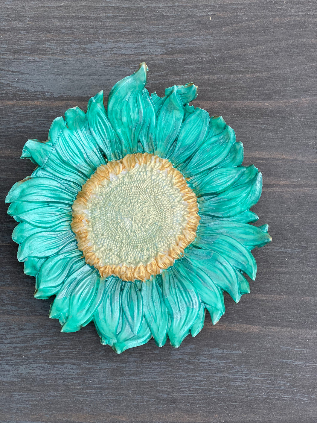 Resin Sunflower Trinket Dish