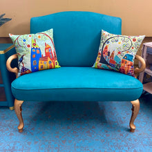 Load image into Gallery viewer, Painted Fabric Settee
